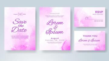 Wedding invitation with abstract watercolor background vector