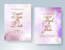 Wedding invitation with abstract watercolor background vector