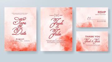 Wedding invitation with abstract watercolor background vector