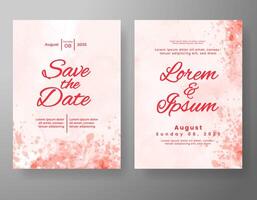 Wedding invitation with abstract watercolor background vector