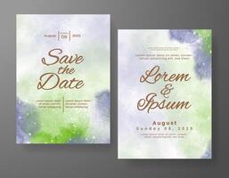 Wedding invitation with abstract watercolor background vector