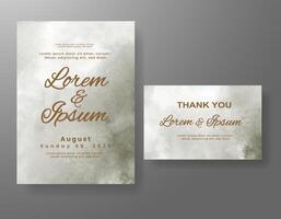 Wedding invitation with abstract watercolor background vector