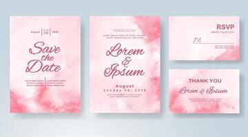 Wedding invitation with abstract watercolor background vector