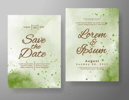 Wedding invitation with abstract watercolor background vector