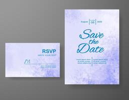 Wedding invitation with abstract watercolor background vector