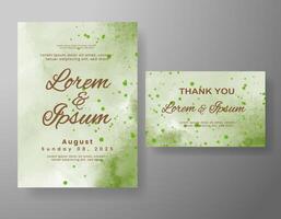 Wedding invitation with abstract watercolor background vector