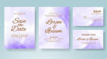 Wedding invitation with abstract watercolor background vector