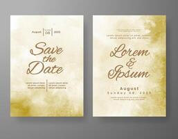 Wedding invitation with abstract watercolor background vector