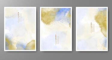 Set of creative hand painted abstract watercolor background. Design for your cover, date, postcard, banner, logo. vector