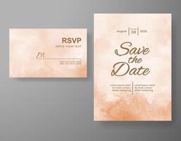 Wedding invitation with abstract watercolor background vector