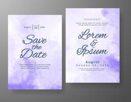 Wedding invitation with abstract watercolor background vector