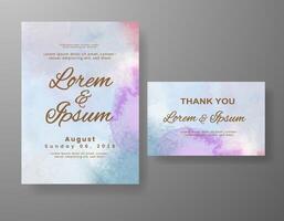 Wedding invitation with abstract watercolor background vector