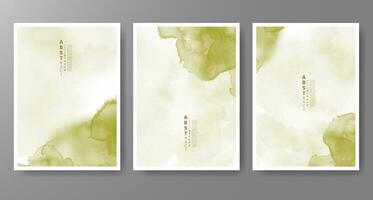 Set of creative hand painted abstract watercolor background. Design for your cover, date, postcard, banner, logo. vector