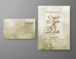 Wedding invitation with abstract watercolor background vector