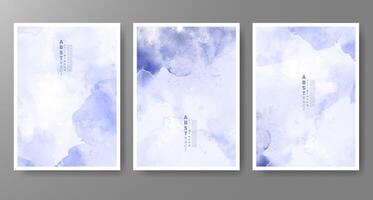 Set of creative hand painted abstract watercolor background. Design for your cover, date, postcard, banner, logo. vector