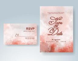 Wedding invitation with abstract watercolor background vector