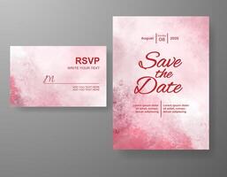 Wedding invitation with abstract watercolor background vector