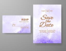 Wedding invitation with abstract watercolor background vector