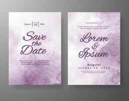 Wedding invitation with abstract watercolor background vector