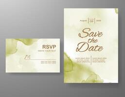 Wedding invitation with abstract watercolor background vector