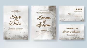 Wedding invitation with abstract watercolor background vector