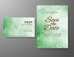 Wedding invitation with abstract watercolor background vector