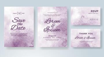 Wedding invitation with abstract watercolor background vector