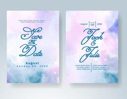 Wedding invitation with abstract watercolor background vector