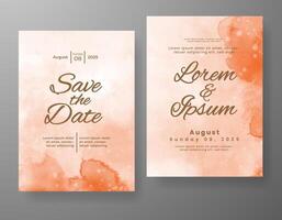 Wedding invitation with abstract watercolor background vector