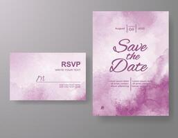 Wedding invitation with abstract watercolor background vector