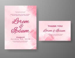 Wedding invitation with abstract watercolor background vector