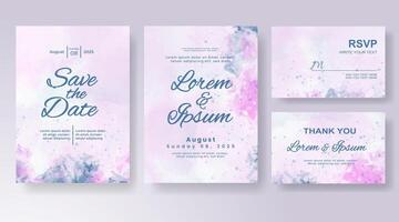 Wedding invitation with abstract watercolor background vector