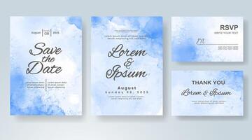 Wedding invitation with abstract watercolor background vector