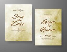 Wedding invitation with abstract watercolor background vector