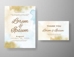 Wedding invitation with abstract watercolor background vector