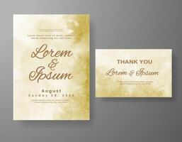 Wedding invitation with abstract watercolor background vector