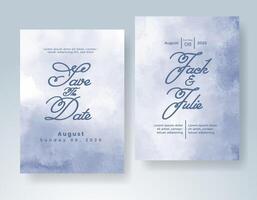 Wedding invitation with abstract watercolor background vector