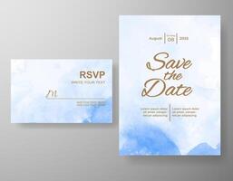 Wedding invitation with abstract watercolor background vector