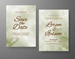 Wedding invitation with abstract watercolor background vector