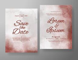 Wedding invitation with abstract watercolor background vector