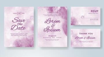 Wedding invitation with abstract watercolor background vector