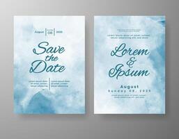 Wedding invitation with abstract watercolor background vector