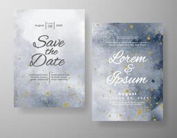 Wedding invitation with abstract watercolor background vector