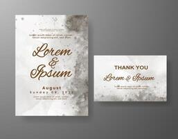 Wedding invitation with abstract watercolor background vector