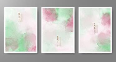 Set of creative hand painted abstract watercolor background. Design for your cover, date, postcard, banner, logo. vector