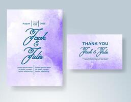 Wedding invitation with abstract watercolor background vector