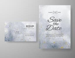 Wedding invitation with abstract watercolor background vector