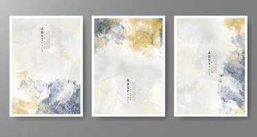 Set of creative hand painted abstract watercolor background. Design for your cover, date, postcard, banner, logo. vector