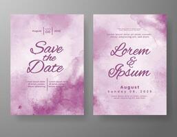 Wedding invitation with abstract watercolor background vector