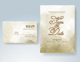 Wedding invitation with abstract watercolor background vector